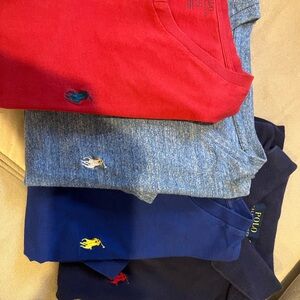 Polo Shirt Trio - Red, Blue, Heather Gray